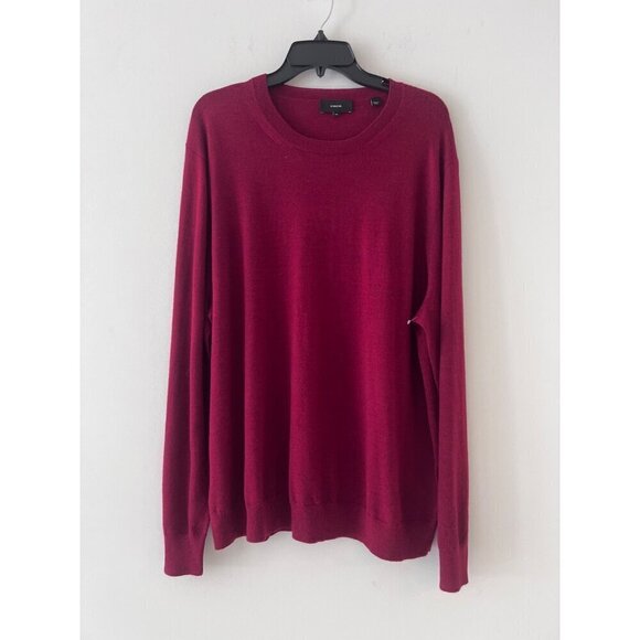 Vince Long Sleeve Crewneck Sweater in Plum Size XXL 100% Merino Wool - Picture 1 of 3